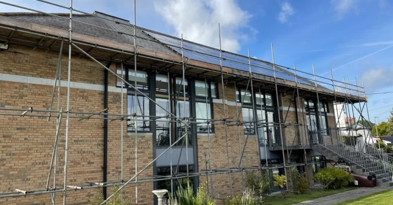 Solar panels fitted to church building roof