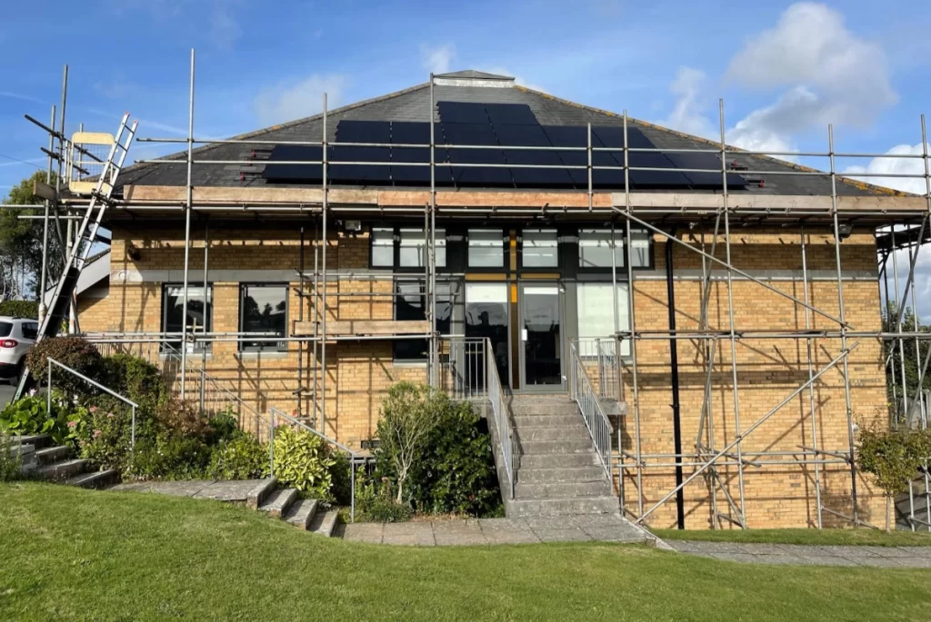Solar panels fitted to church building roof